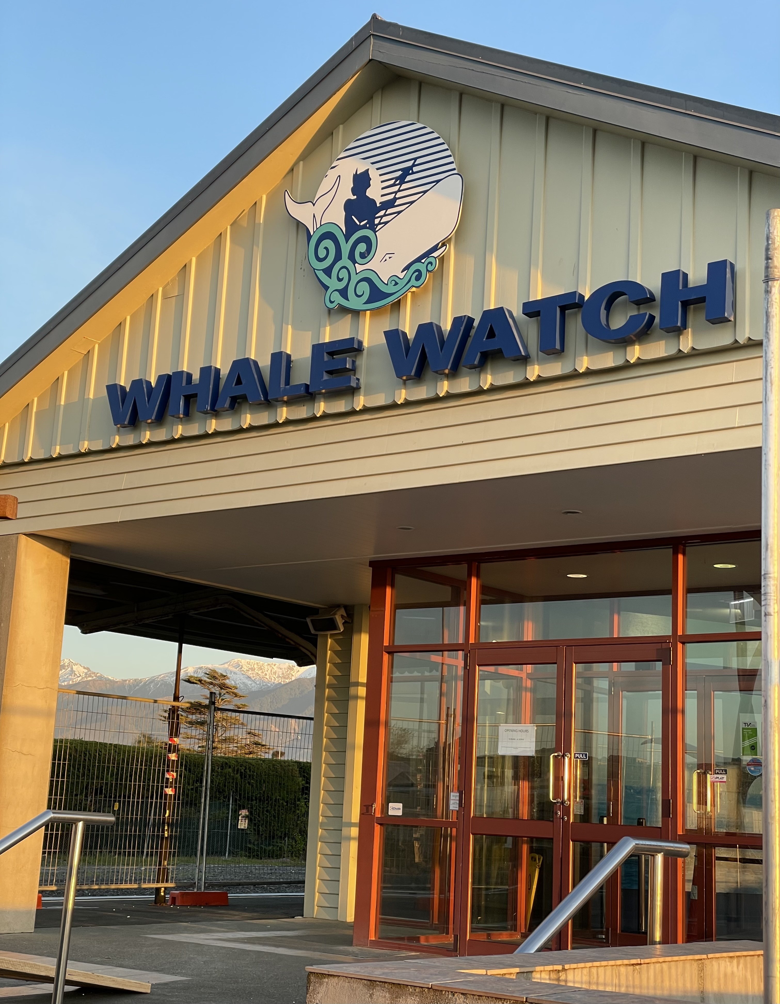 NZ Kaikoura whale watch building