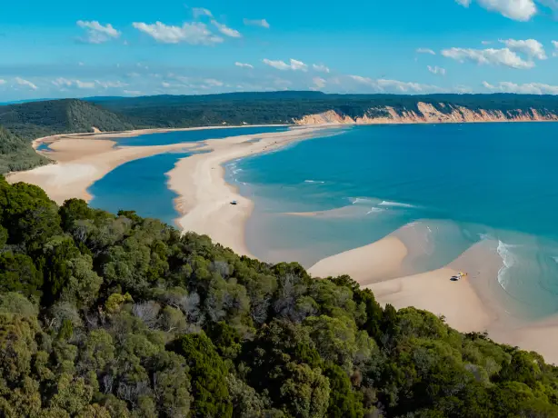 Aerial view over sunshine coast