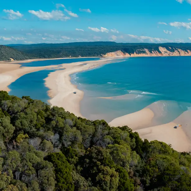 Aerial view over sunshine coast