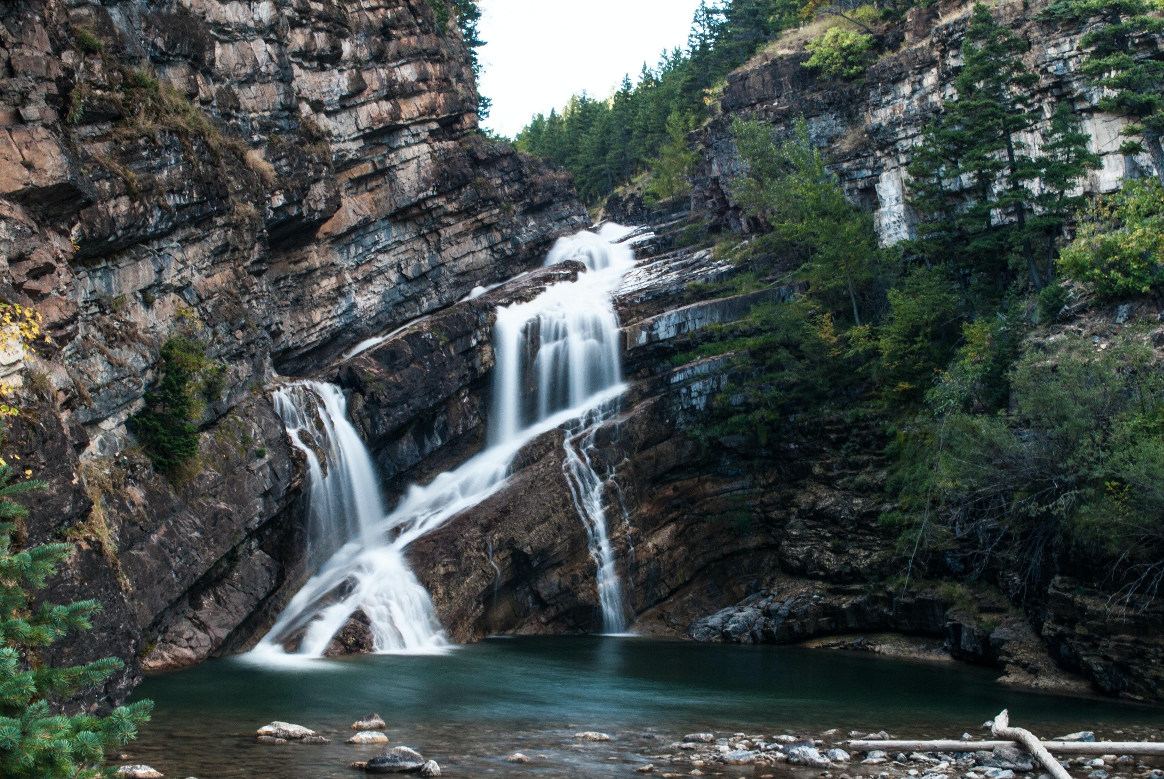 CA Alberta Waterton Lakes NP waterfall luis perdigao unsplash