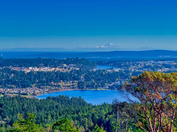 Vancouver Island Nanaimo aerial view from Long Lake