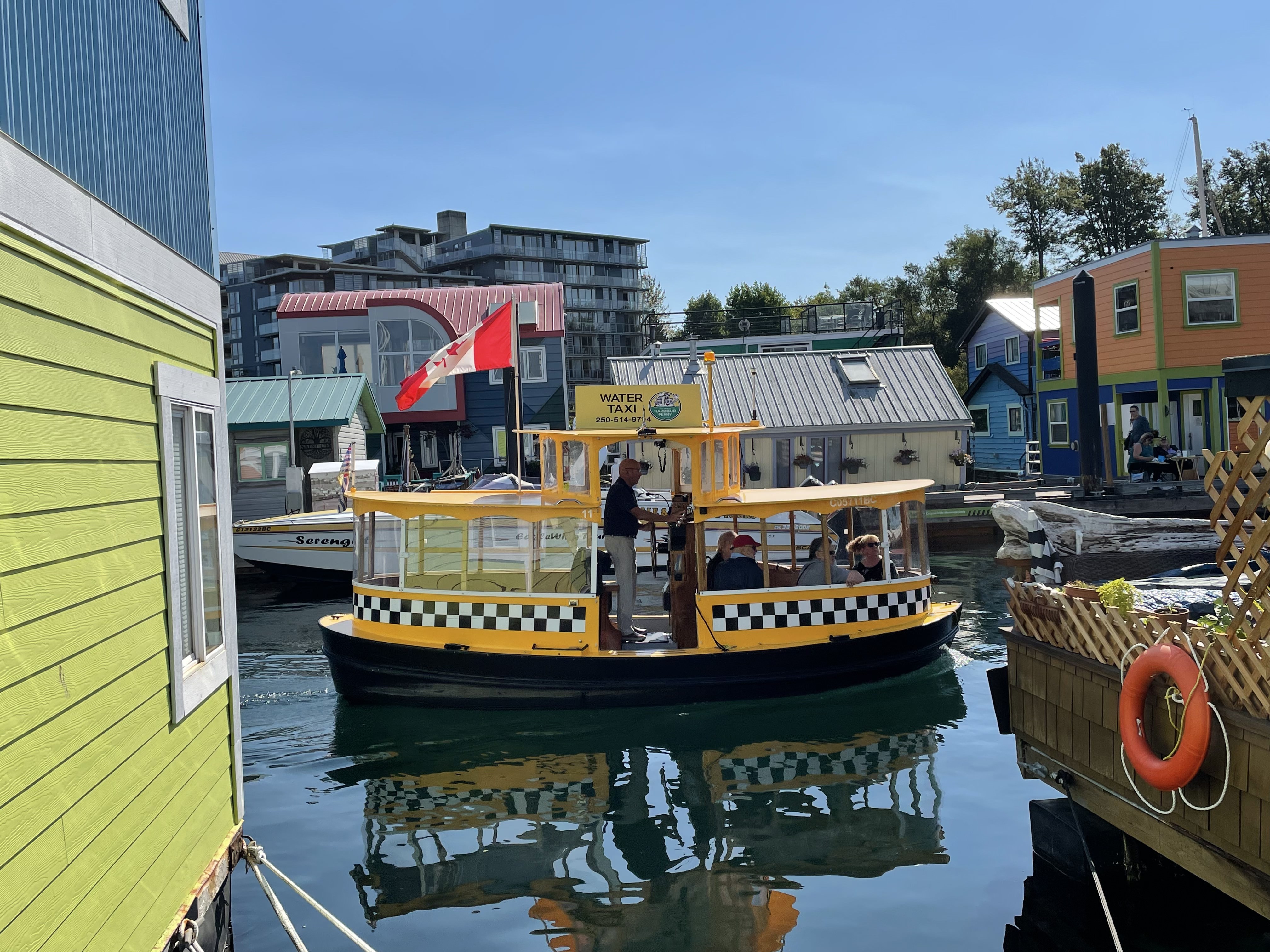 A water taxi boat in Victoria, British Columbia, Canada