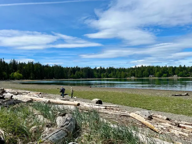 CAN British Columbia Quadra Island nature hikers