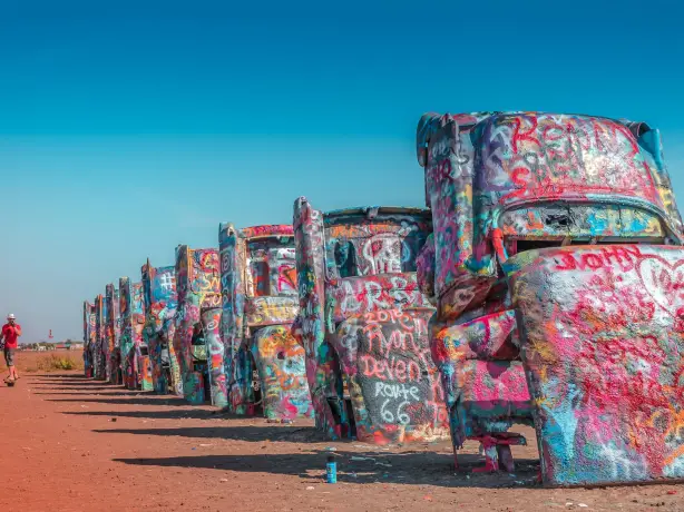 Route 66 USA Texas Amarillo Cadillac Ranch