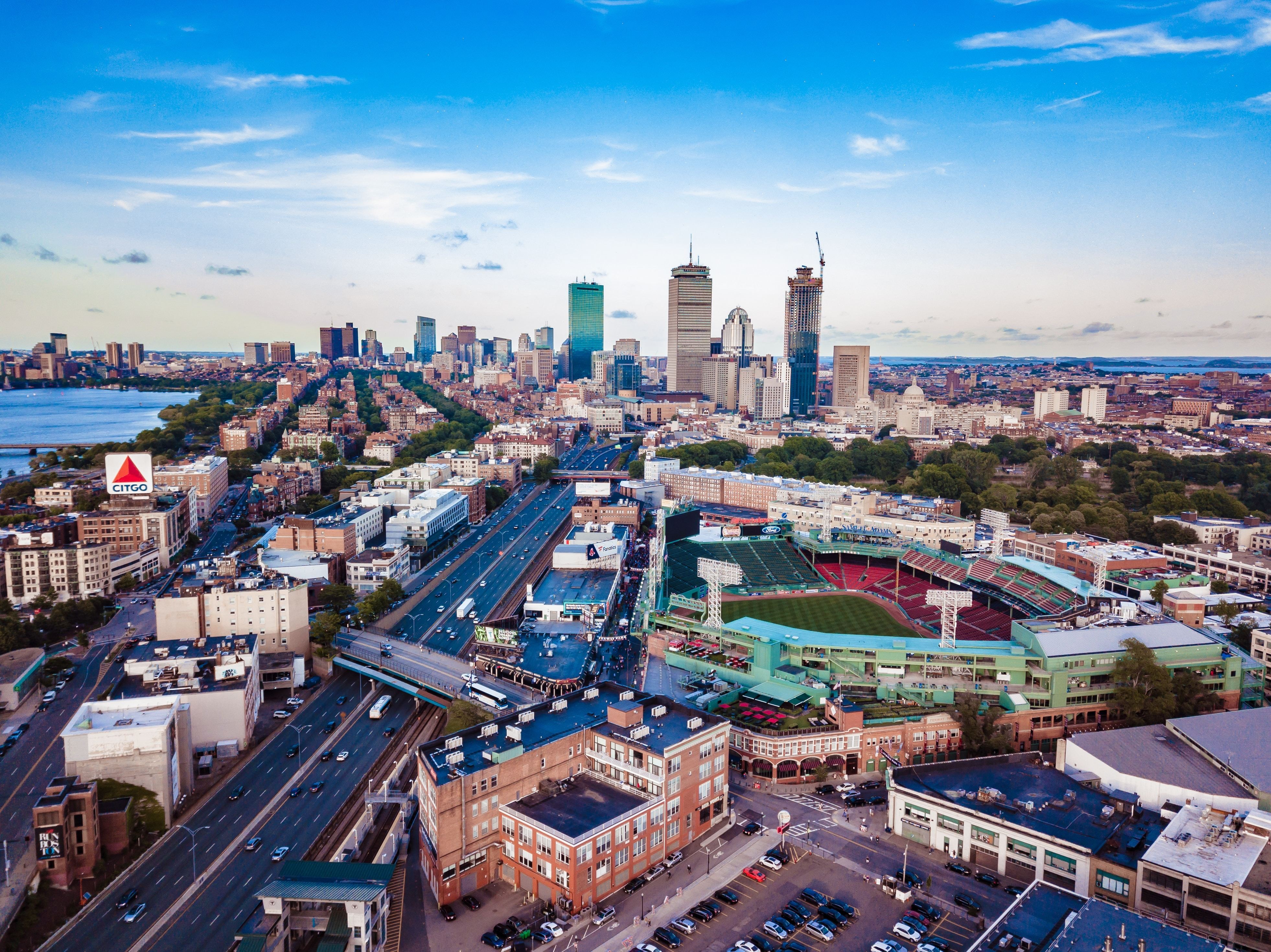 US New England Boston city view