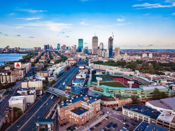US New England Boston city view