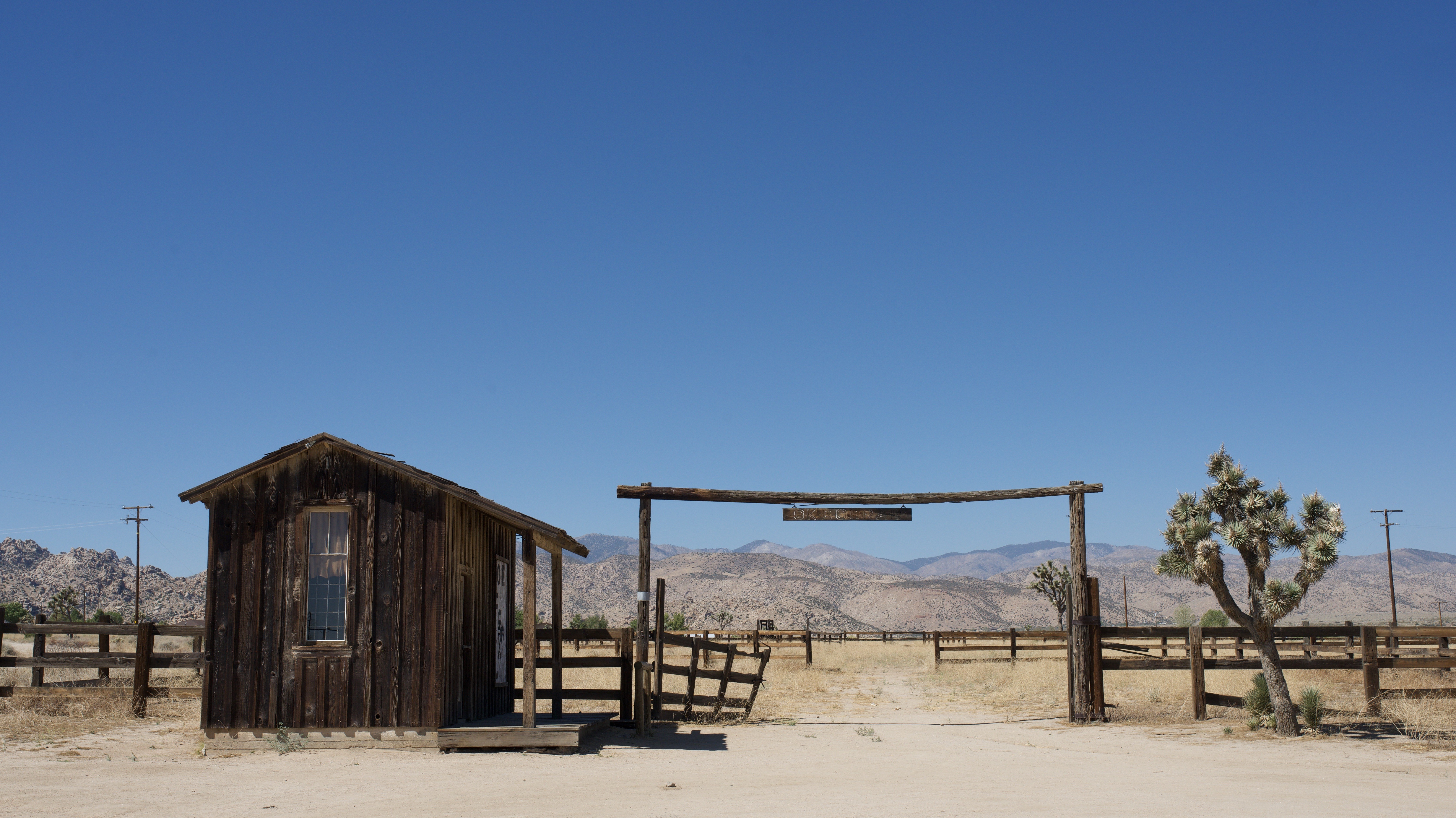 US California Joshua Tree NP barn fence
