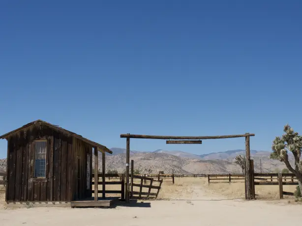 US California Joshua Tree NP barn fence
