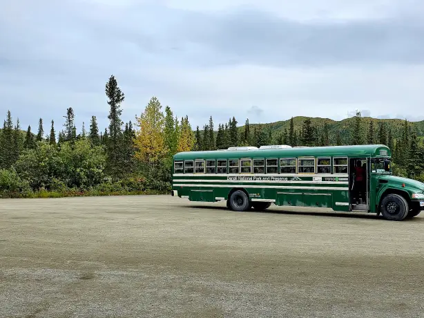 USA Alaska Denali National Park green bus