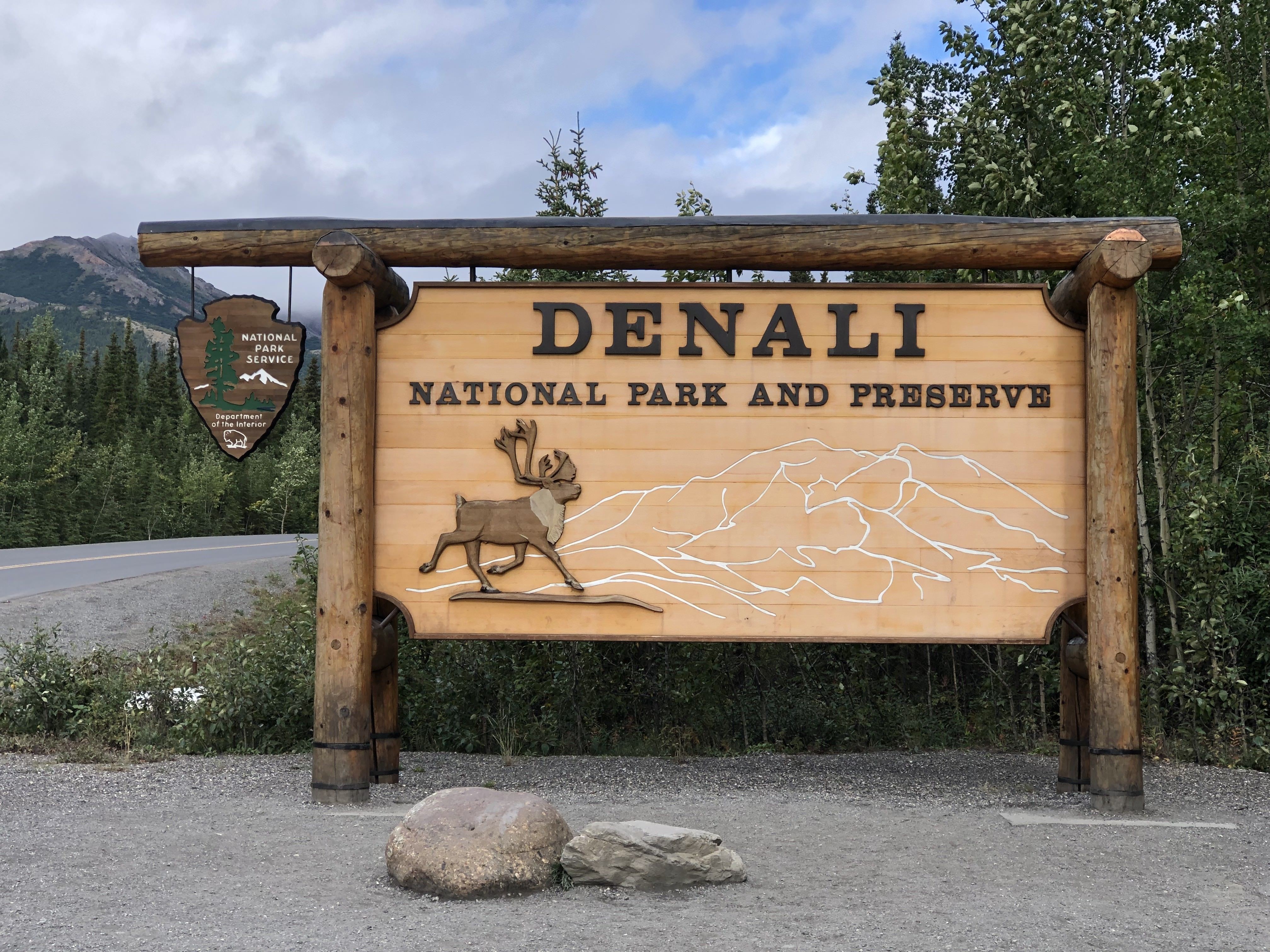 USA Alaska Denali National Park welcome sign