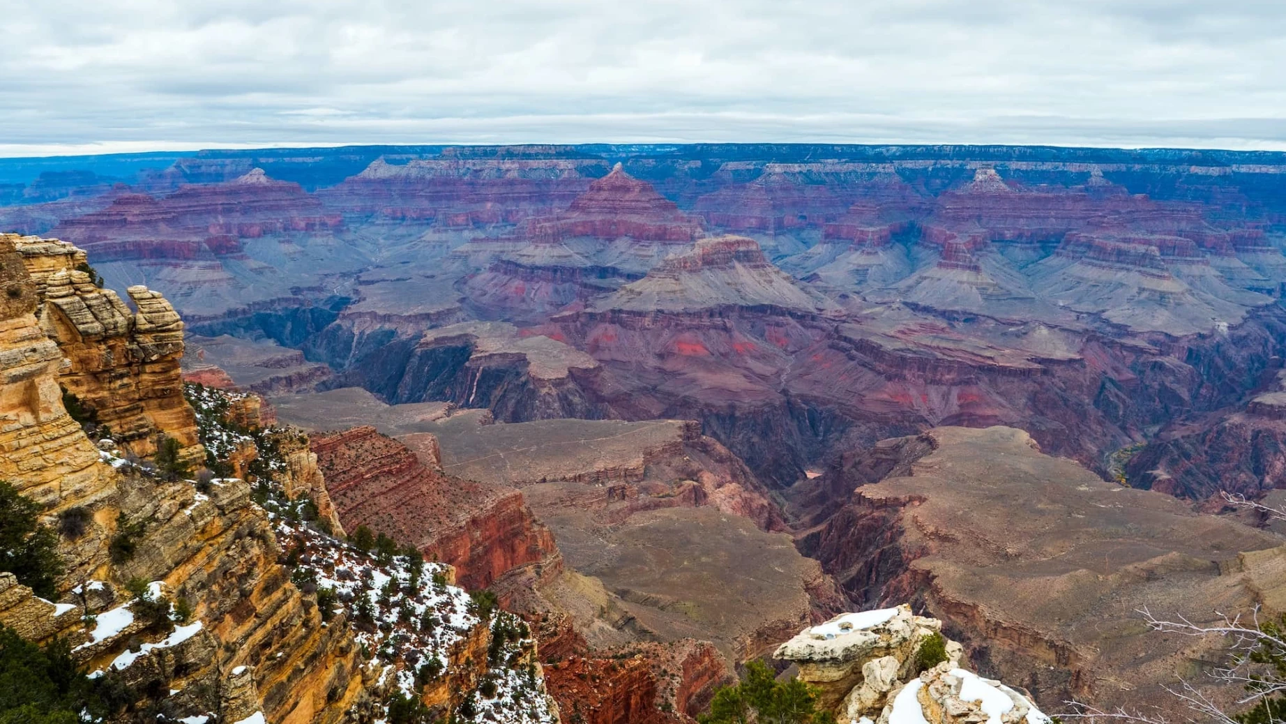 USA Arizona Grand Canyon winter snow