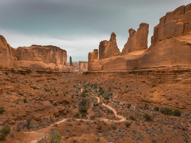 USA Utah Arches National Park valley view