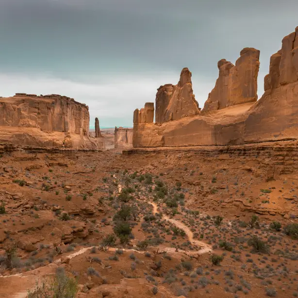 USA Utah Arches National Park valley view