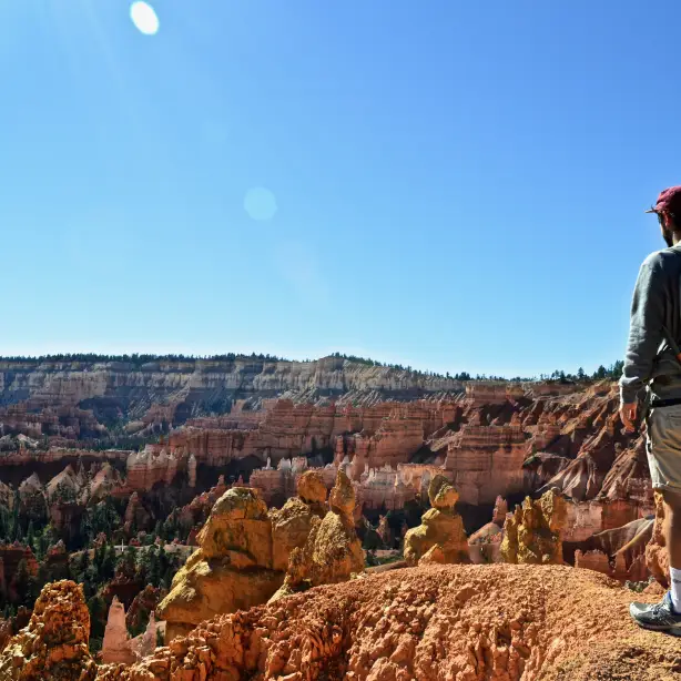 Man standing at view point in Bryce Canyon National Park