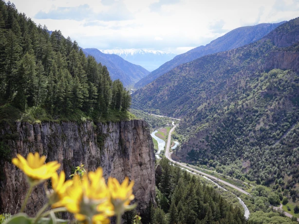 USA Utah Rich county Crimson Trail in Logan Canyon