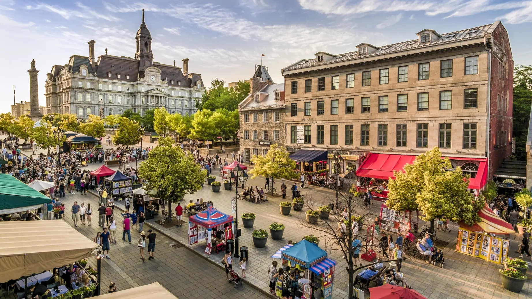 Ein belebter Markt in Montreal, Kanada