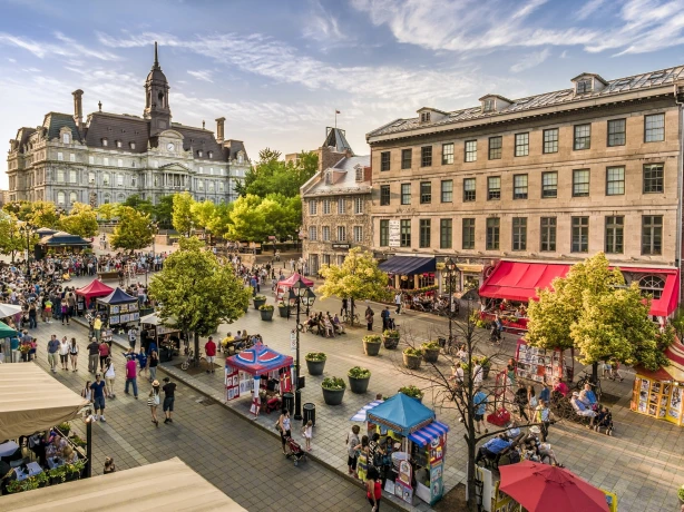 A bustling market in Montreal, Canada