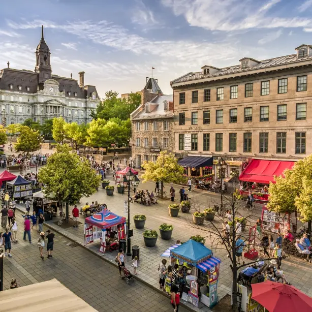 Ein belebter Markt in Montreal, Kanada