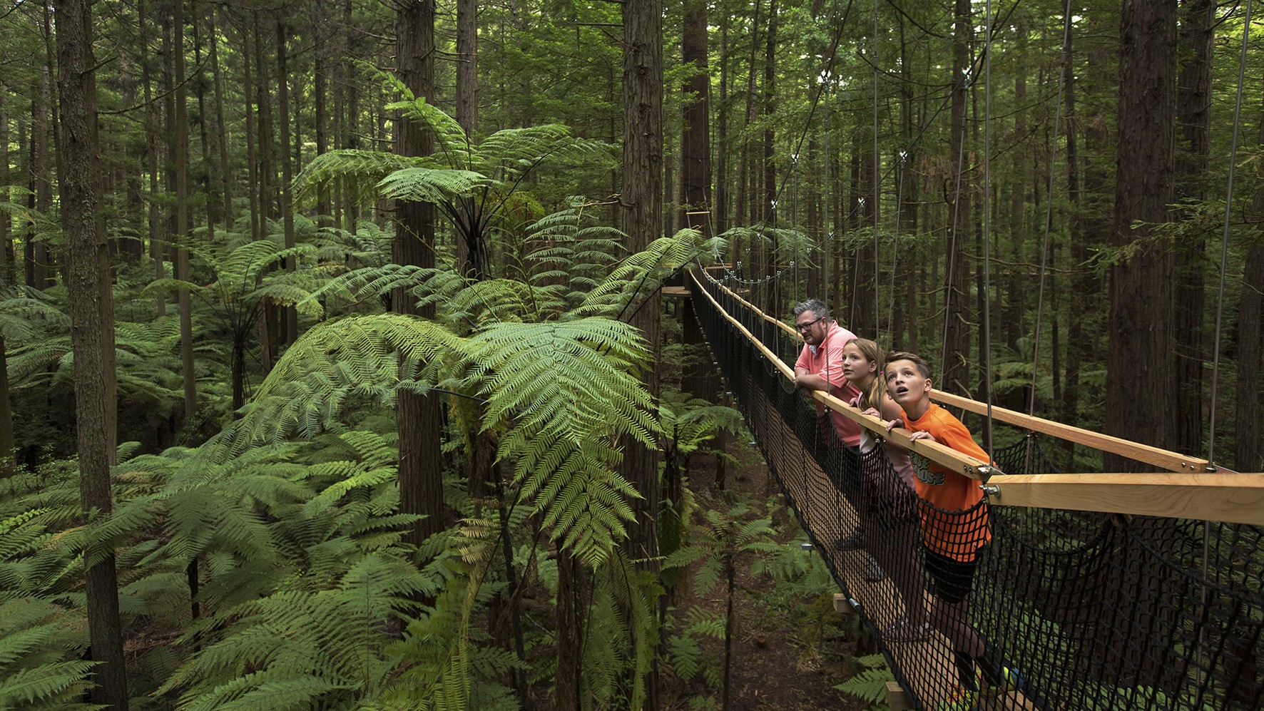 Familie in Rotorua, Neuseeland