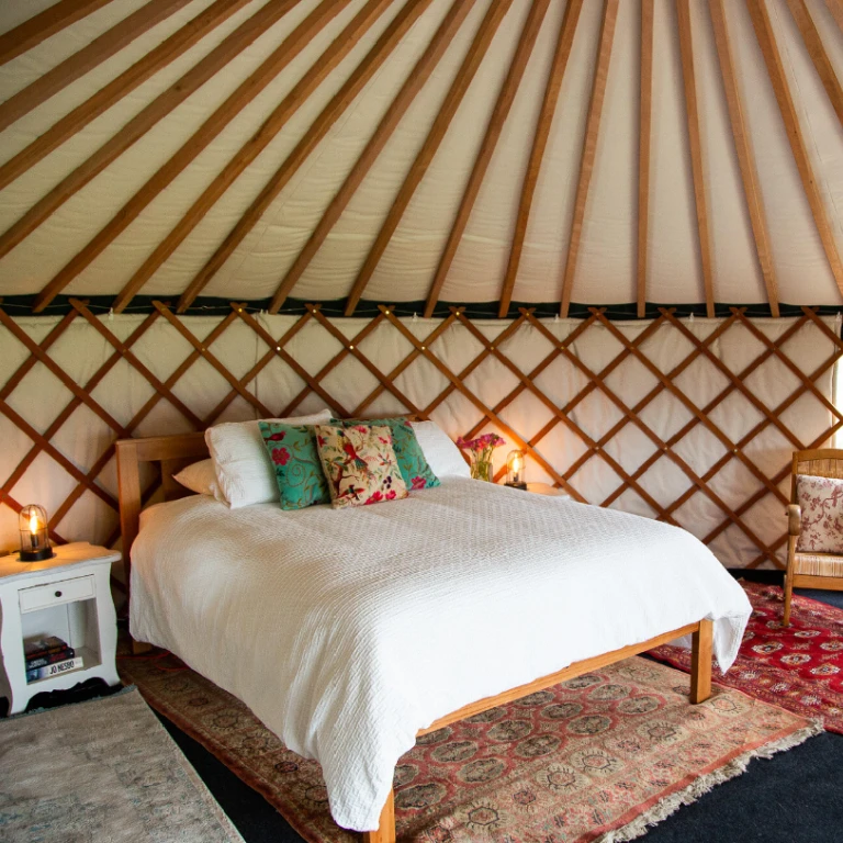 A yurt as a glamping accommodation in New Zealand.