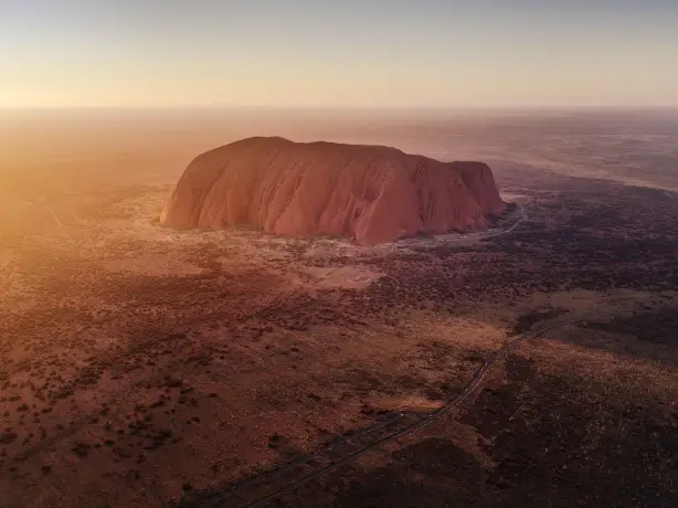 aerial view over Uluru