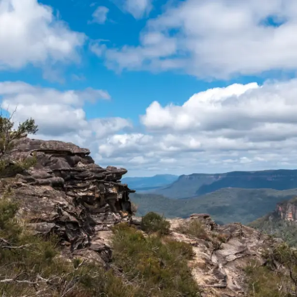 Uitzicht op de Blue Mountains in New South Wales, Australië