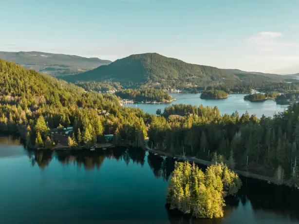 Aerial view over sunshine coast