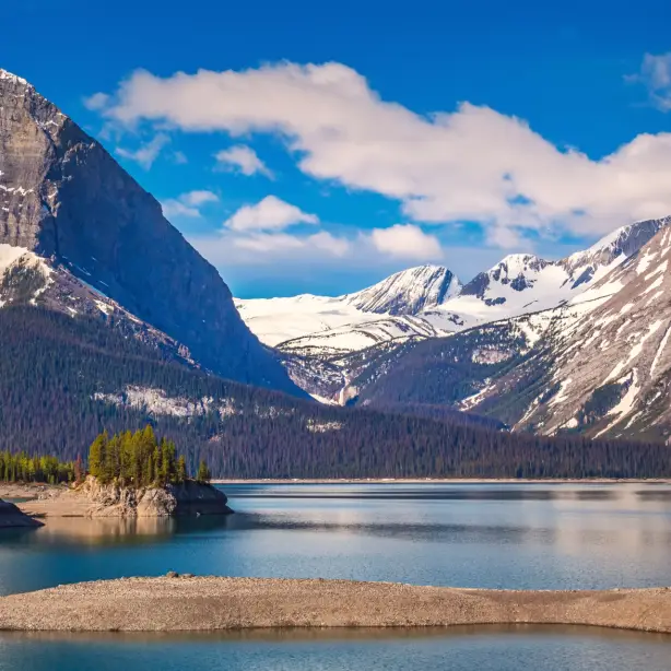 CA Alberta Kananaskis Country mountains and lake
