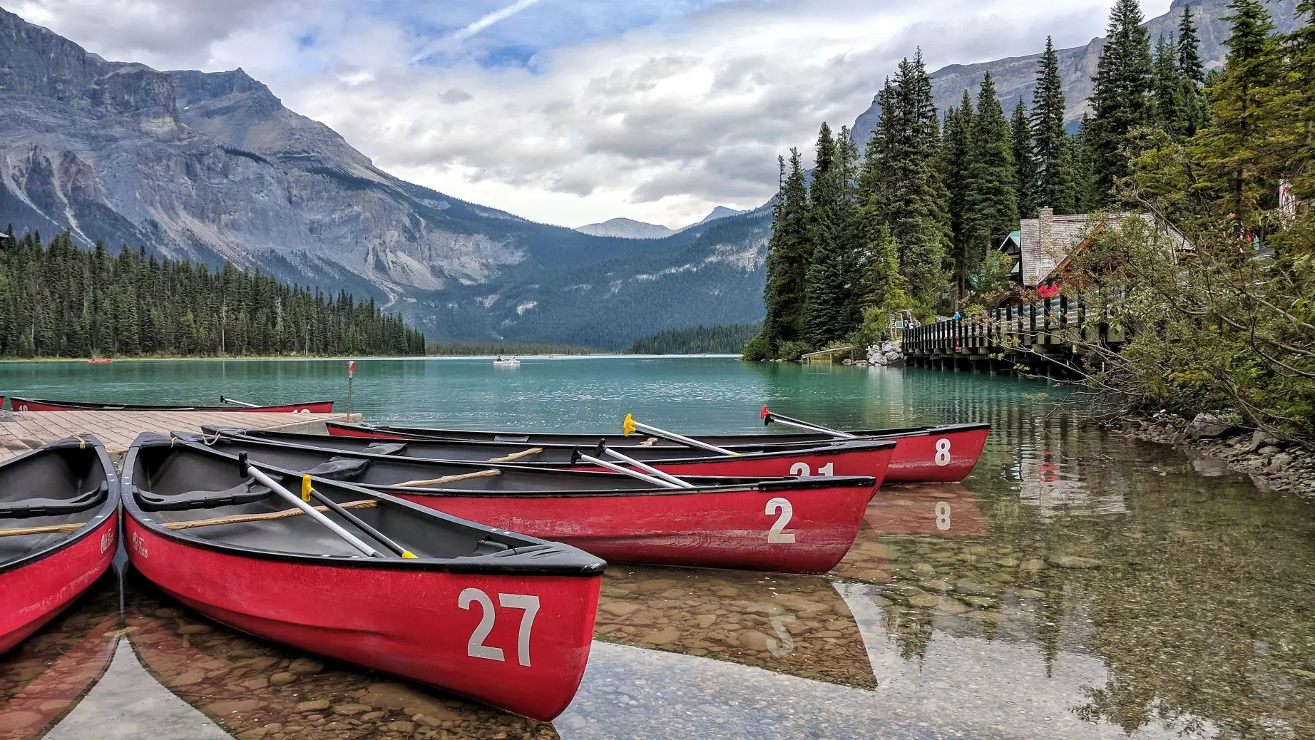 CA British Columbia Field lake canoe