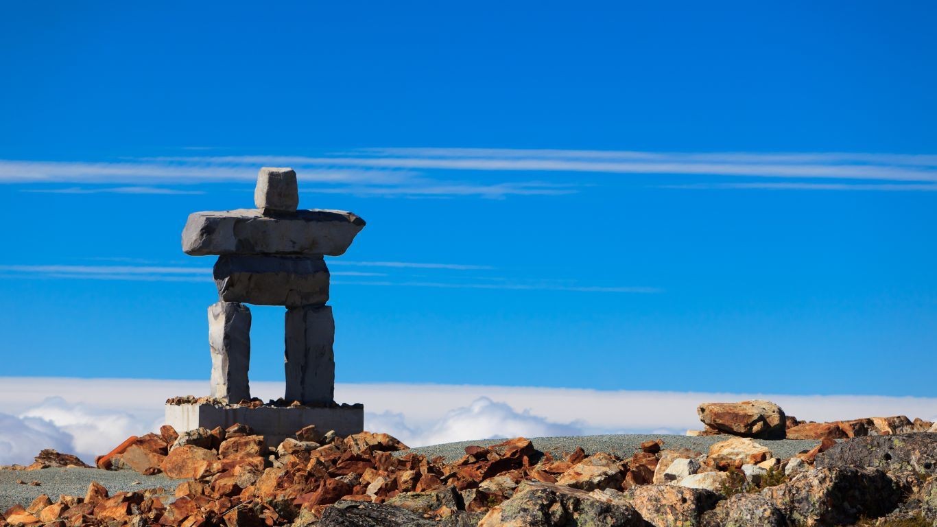 Can BC Whistler Mountain Inukshuk