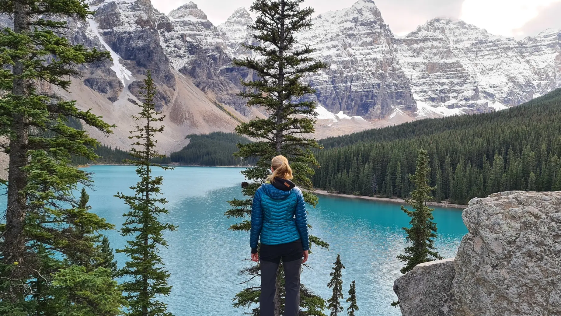 Kanada Alberta Banff Nationalpark Moraine Lake Melanie Panorama