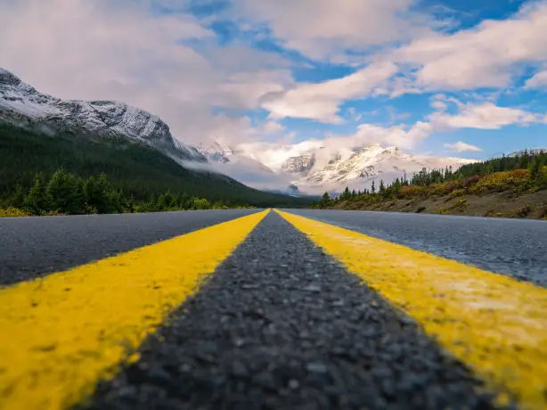 Canada icefields parkway road sky clouds joshua woroniecki