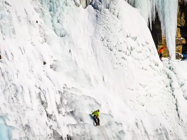 Canada icefields parkway weeping wall winter climbing steve wiesner