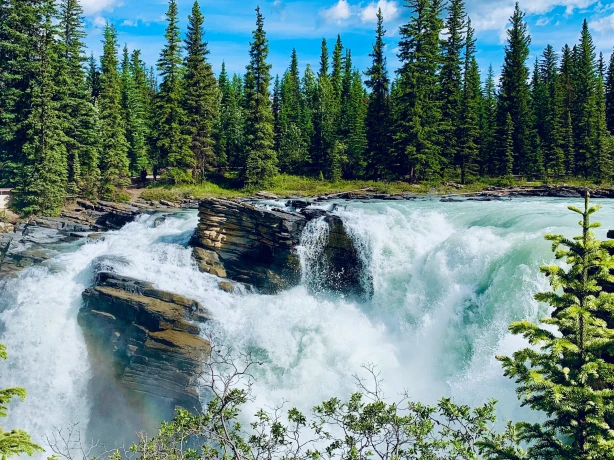Athabasca Falls in Jasper National Park Canada