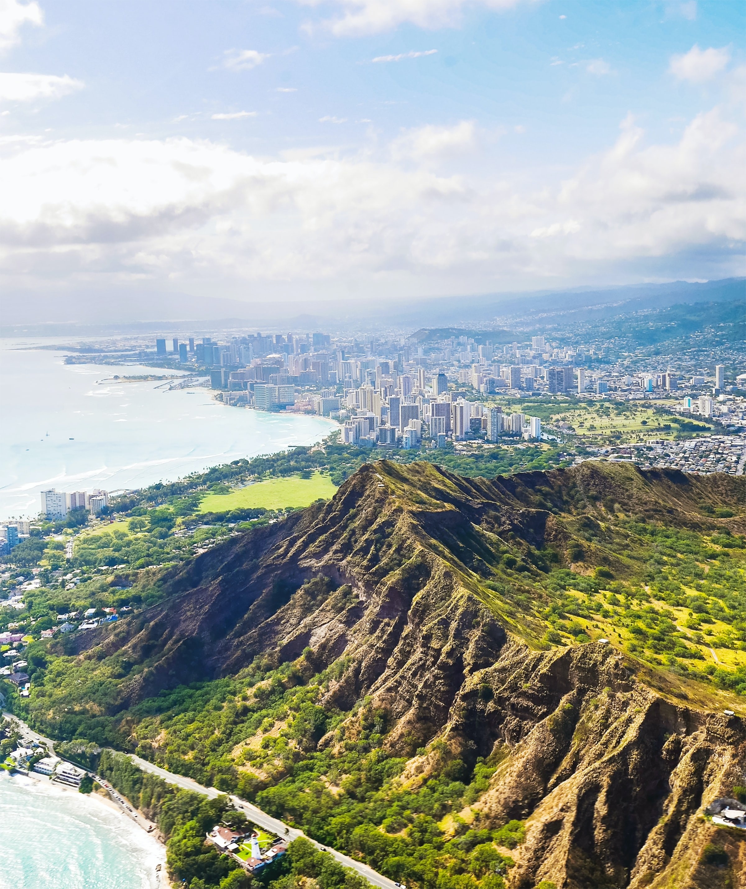 Usa hawaii honolulu diamond head view