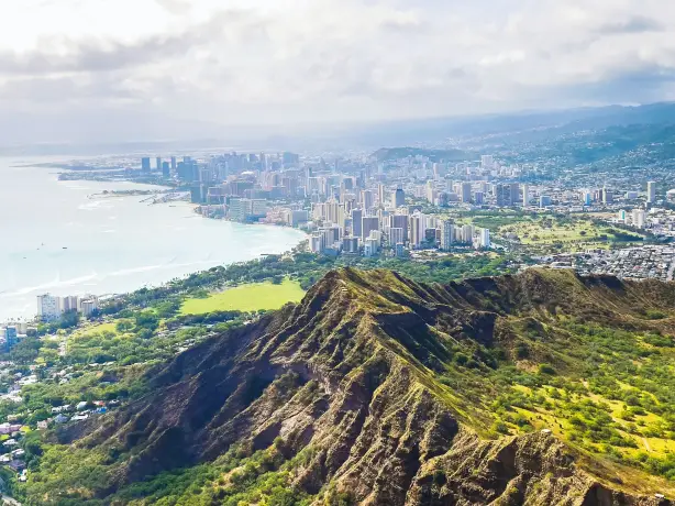 Usa hawaii honolulu diamond head view