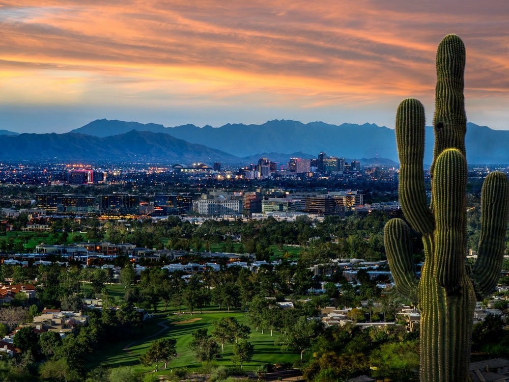 Usa skyline downtown phoenix arizona