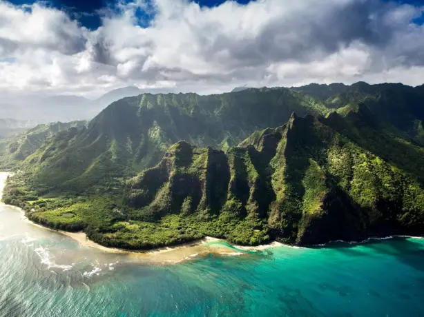 An aerial shot of Hawaii's Big Island