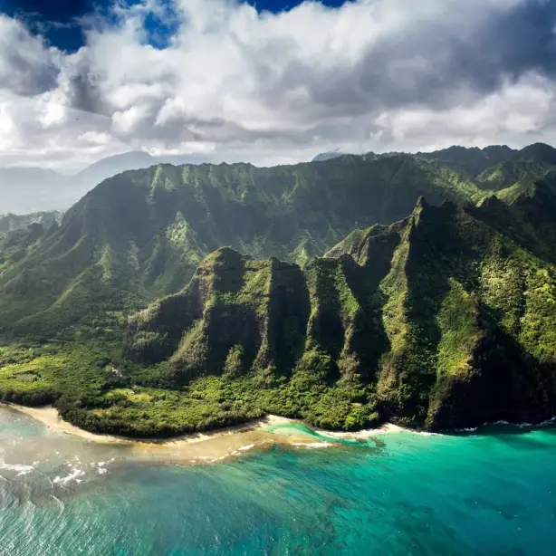 An aerial shot of Hawaii's Big Island