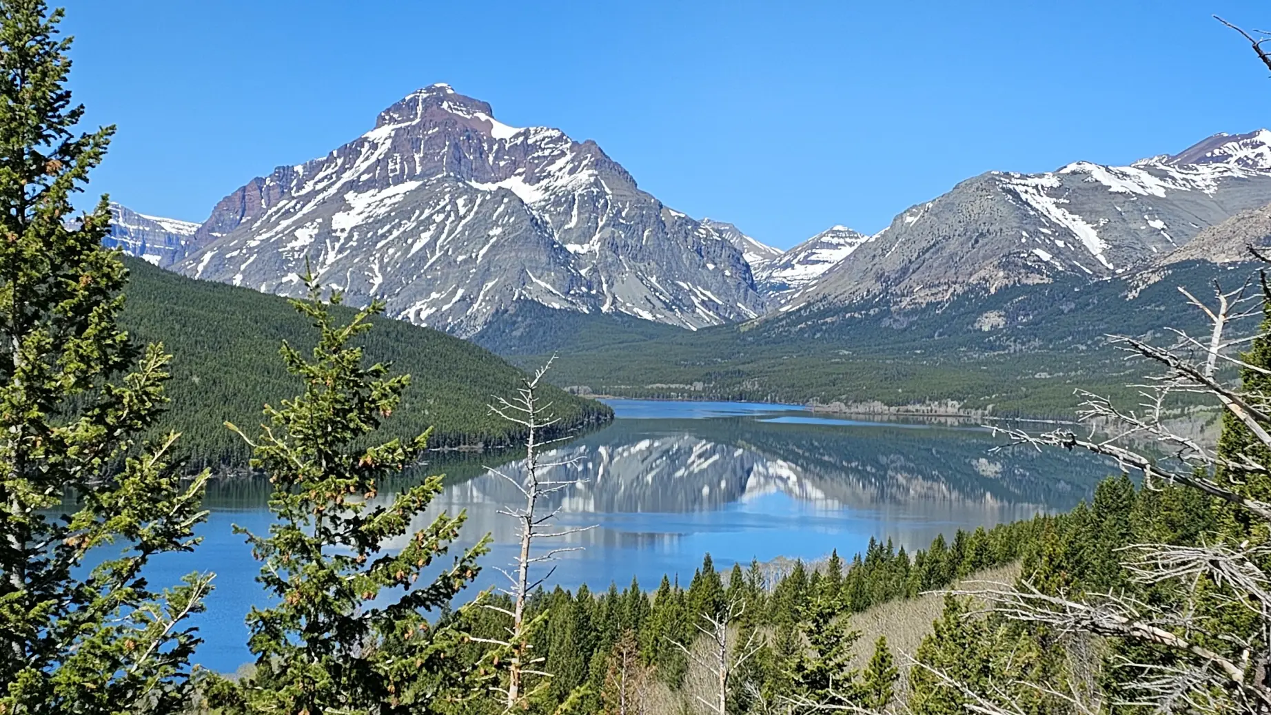 US Montana Glacier National park mountain and lake