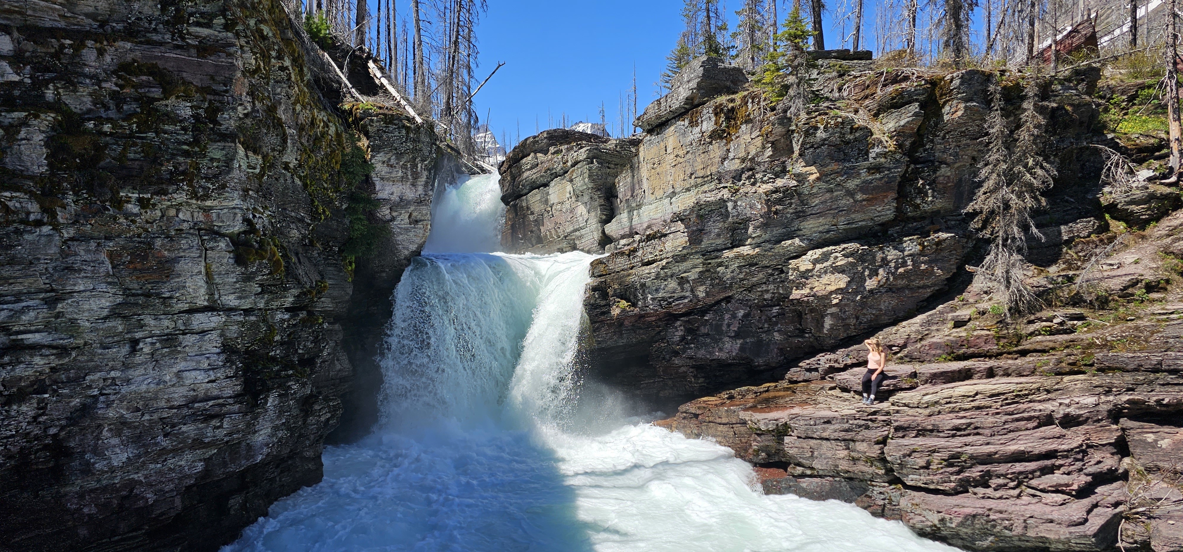 US Montana Glacier National park waterfall 2