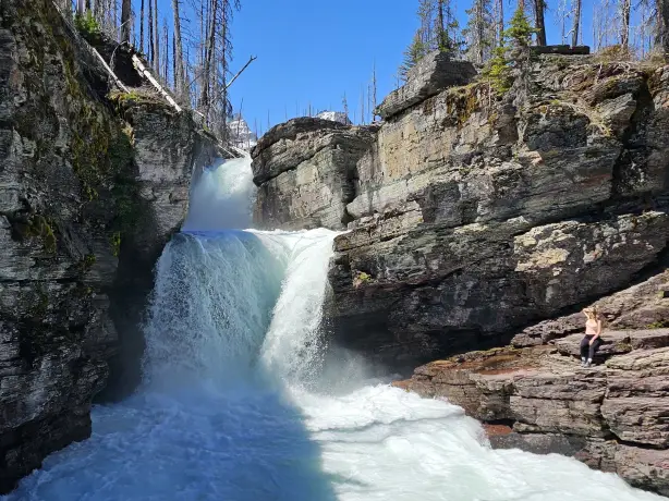 US Montana Glacier National park waterfall 2