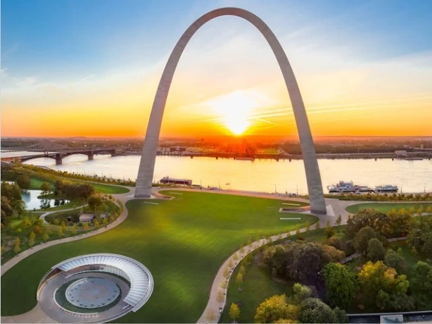 USA Missouri Gateway Arch Nationalpark Sonnenuntergang