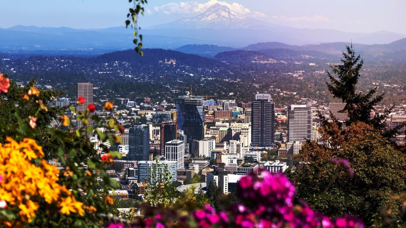 US Oregon Portland view of the city