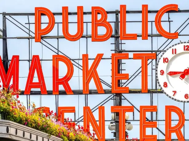 US Washington State Seattle city public market centre