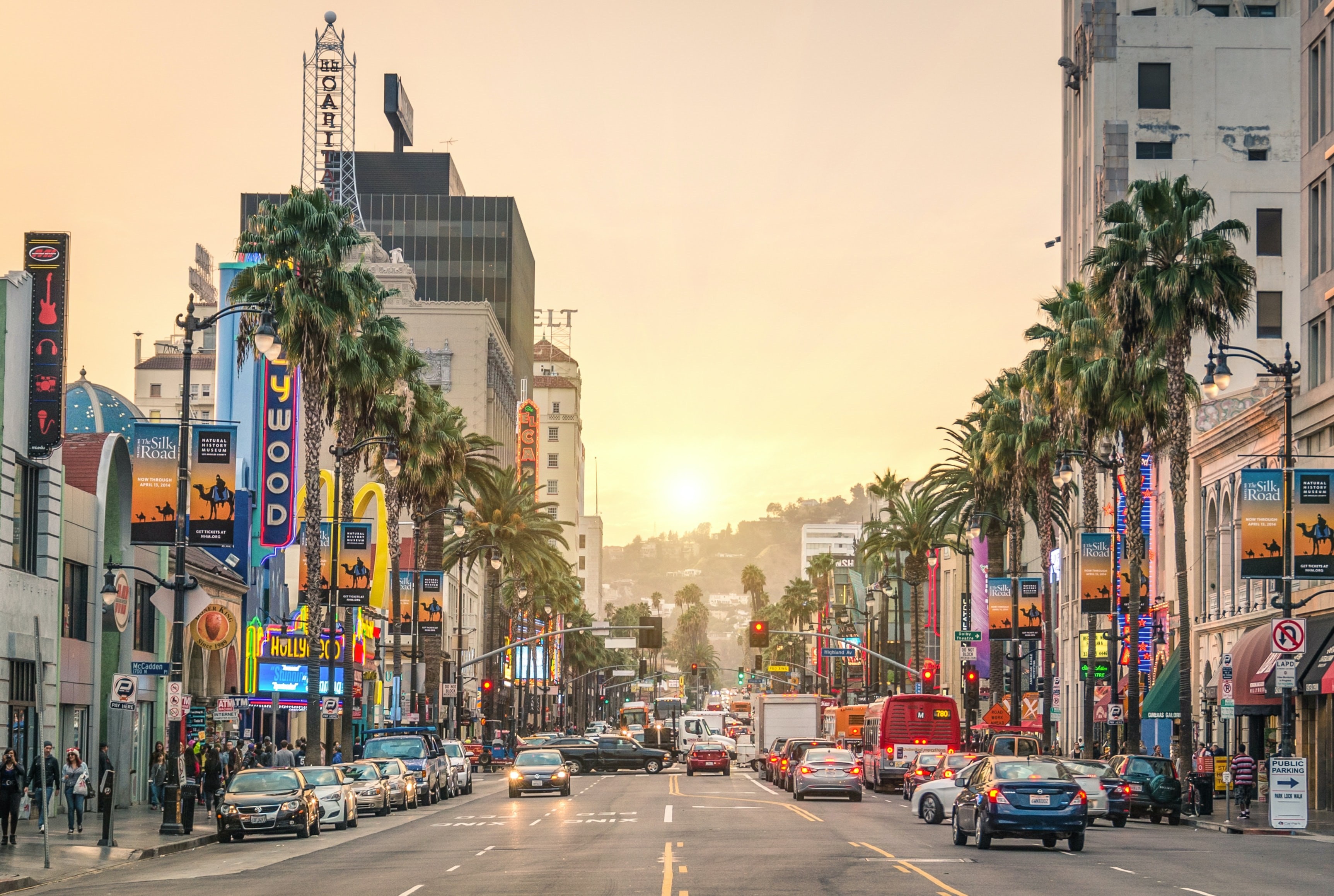 Usa california street sunset
