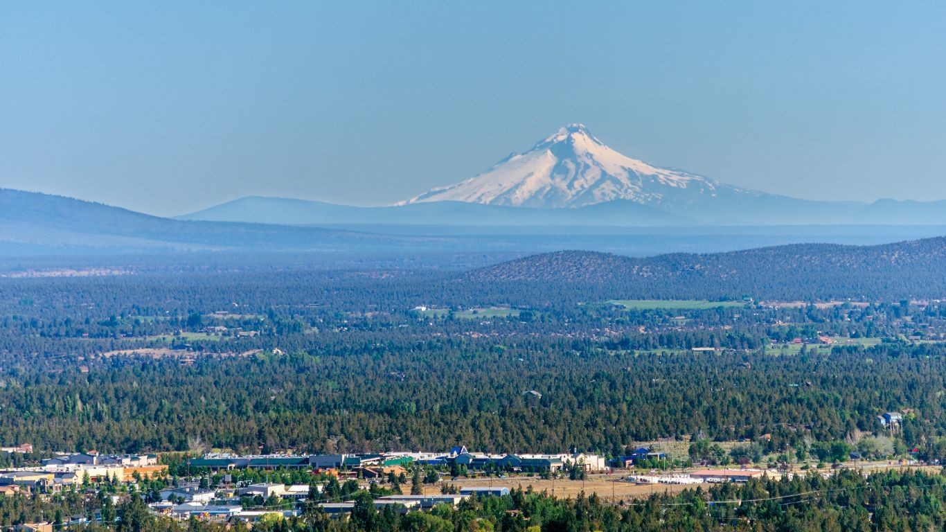 US Oregon Bend view of Mt Hood from Bend
