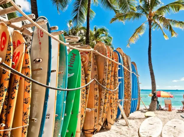 US Honolulu Oahu Waikiki beach surfing