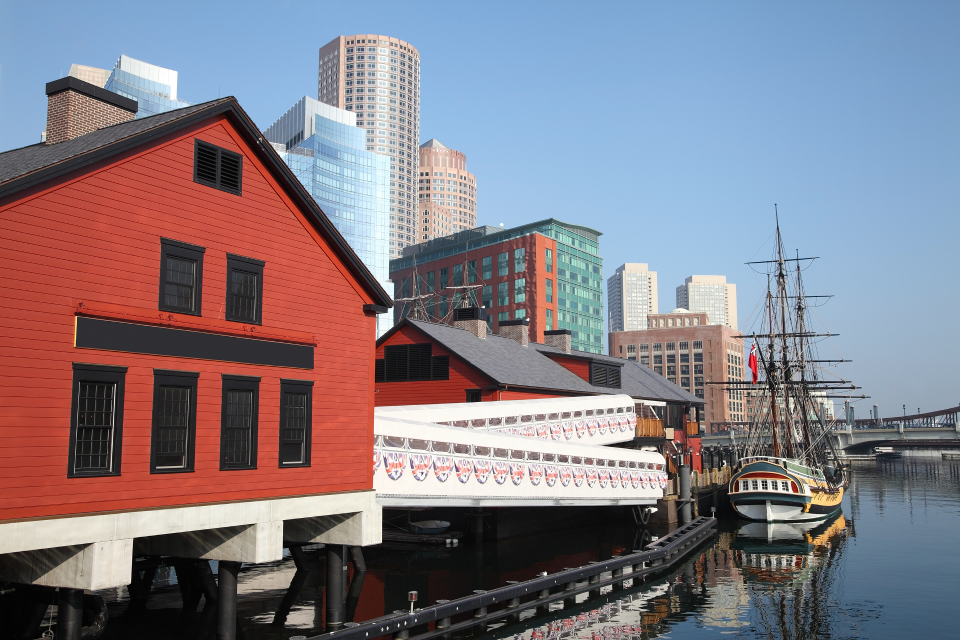 USA New England Massachusetts Boston Tea Party ships