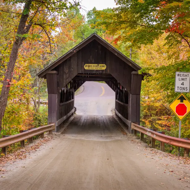 USA New England Vermont Emilys Bridge covered bridge